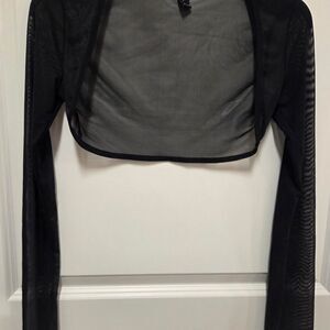 Women's Black Mesh Shrug